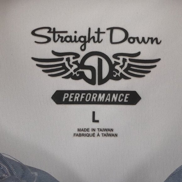 Straight Down Performance Men's Large Polo Shirt Bowling Gambling AOP - Picture 3 of 7